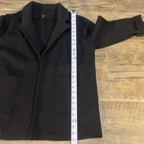 Quince 100% Cotton Black Open Front Knit Quarter Sleeve Cardigan - Size M - Picture 9 of 12